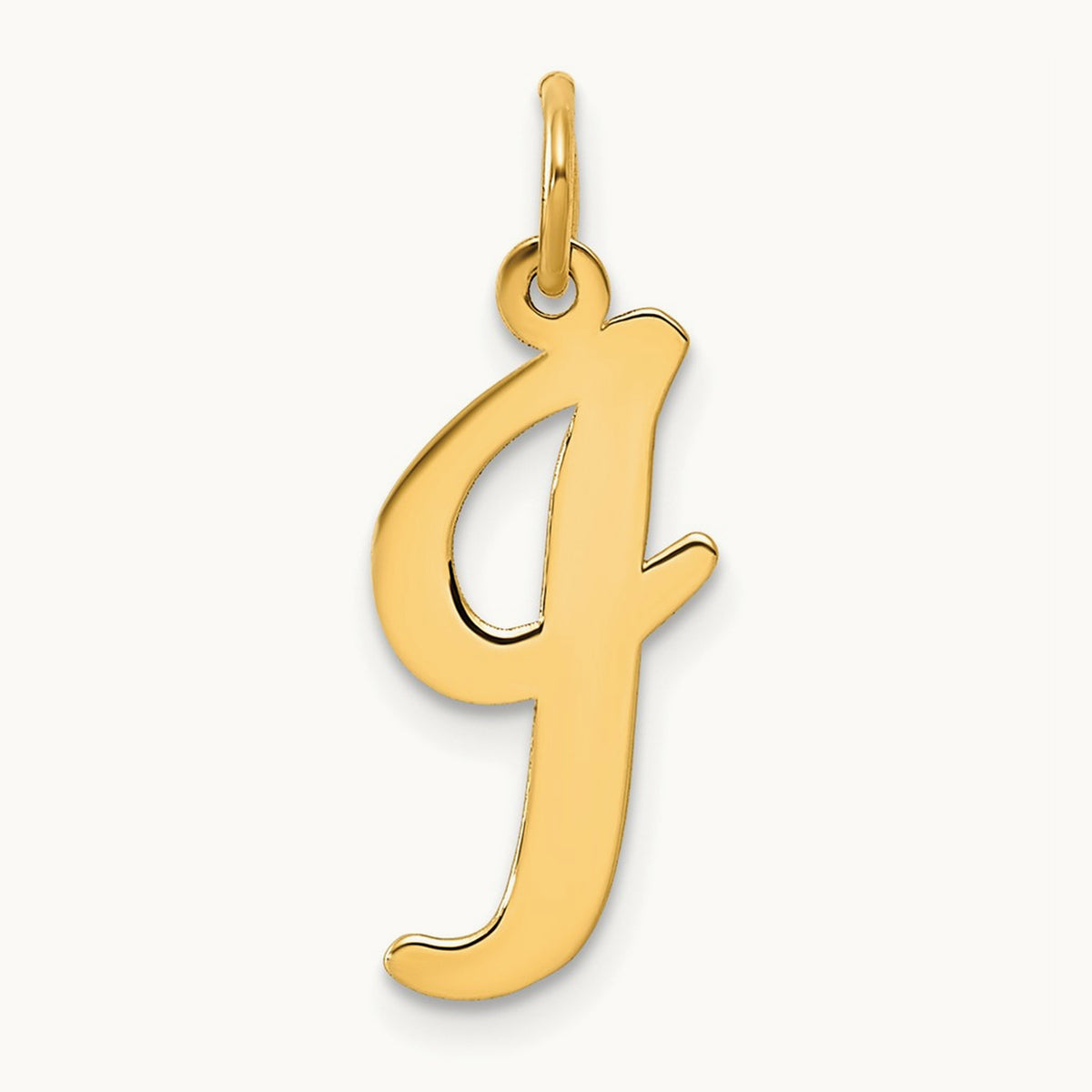 Large Script Initial Charm — 14K Yellow Gold, I