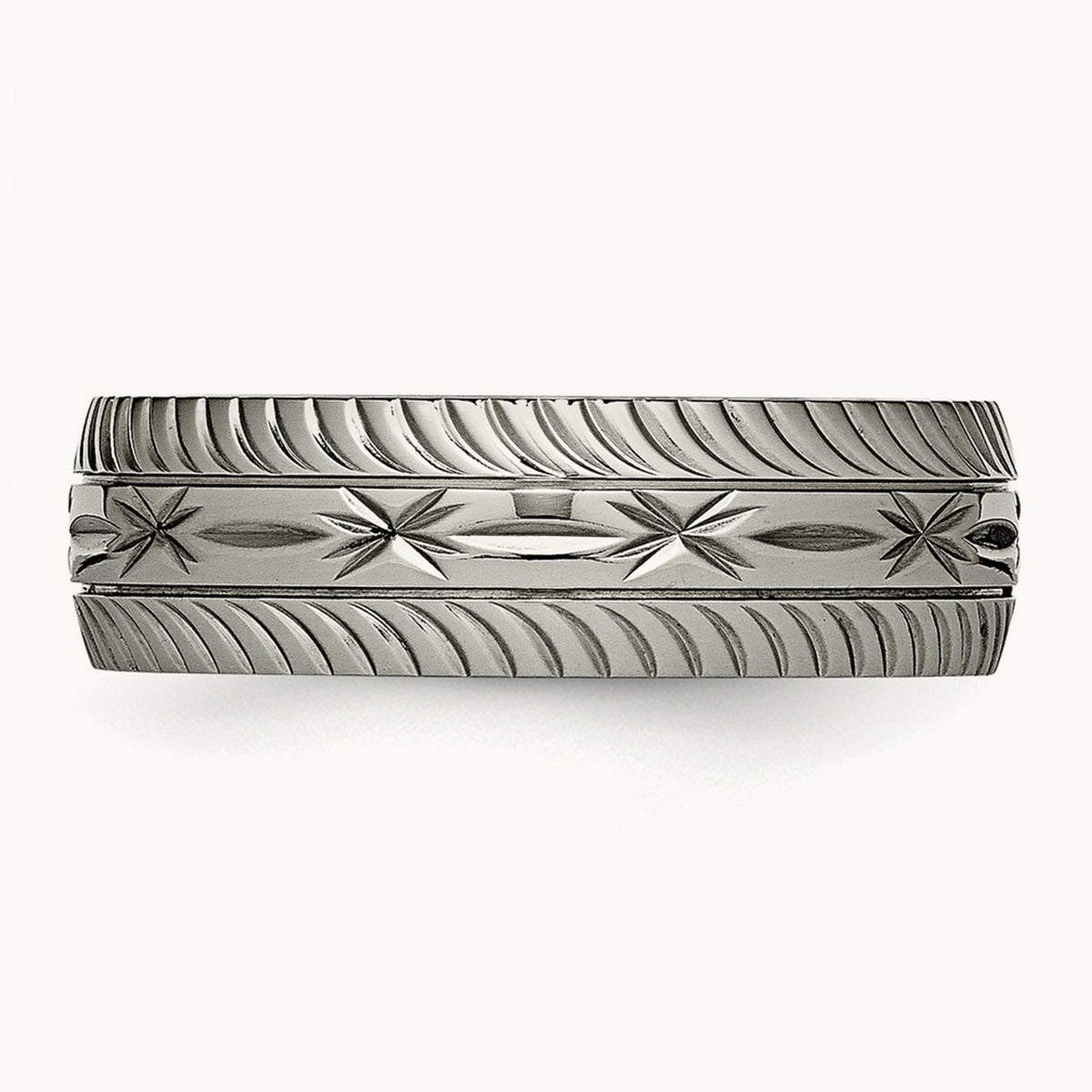 Polished Diamond Cut Band — 8mm