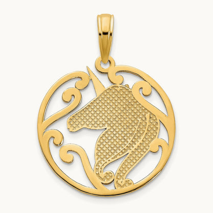 Unicorn Pendant, 14K