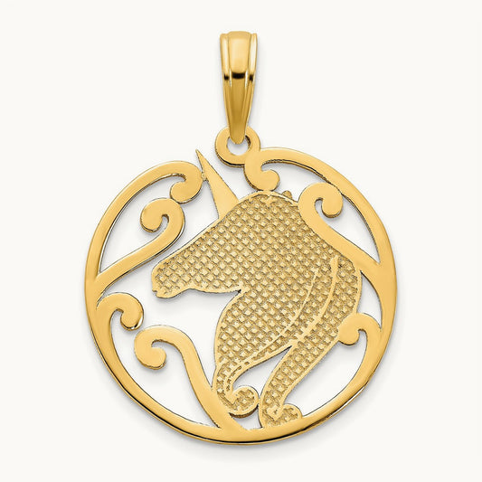 Unicorn Pendant, 14K