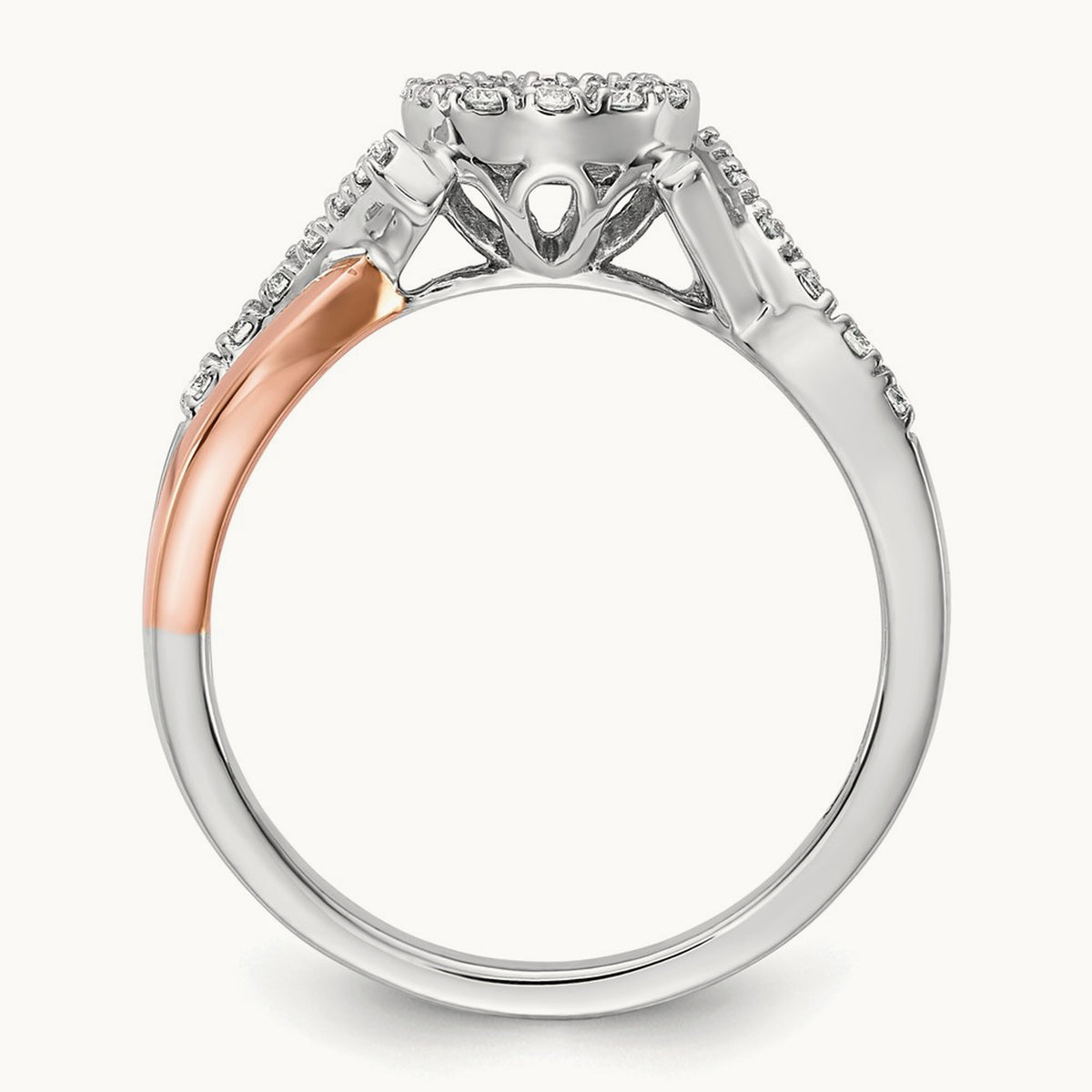 Halo Semi-Mount Peg Set Engagement Ring, 0.25 ct tw Lab-Grown Diamond