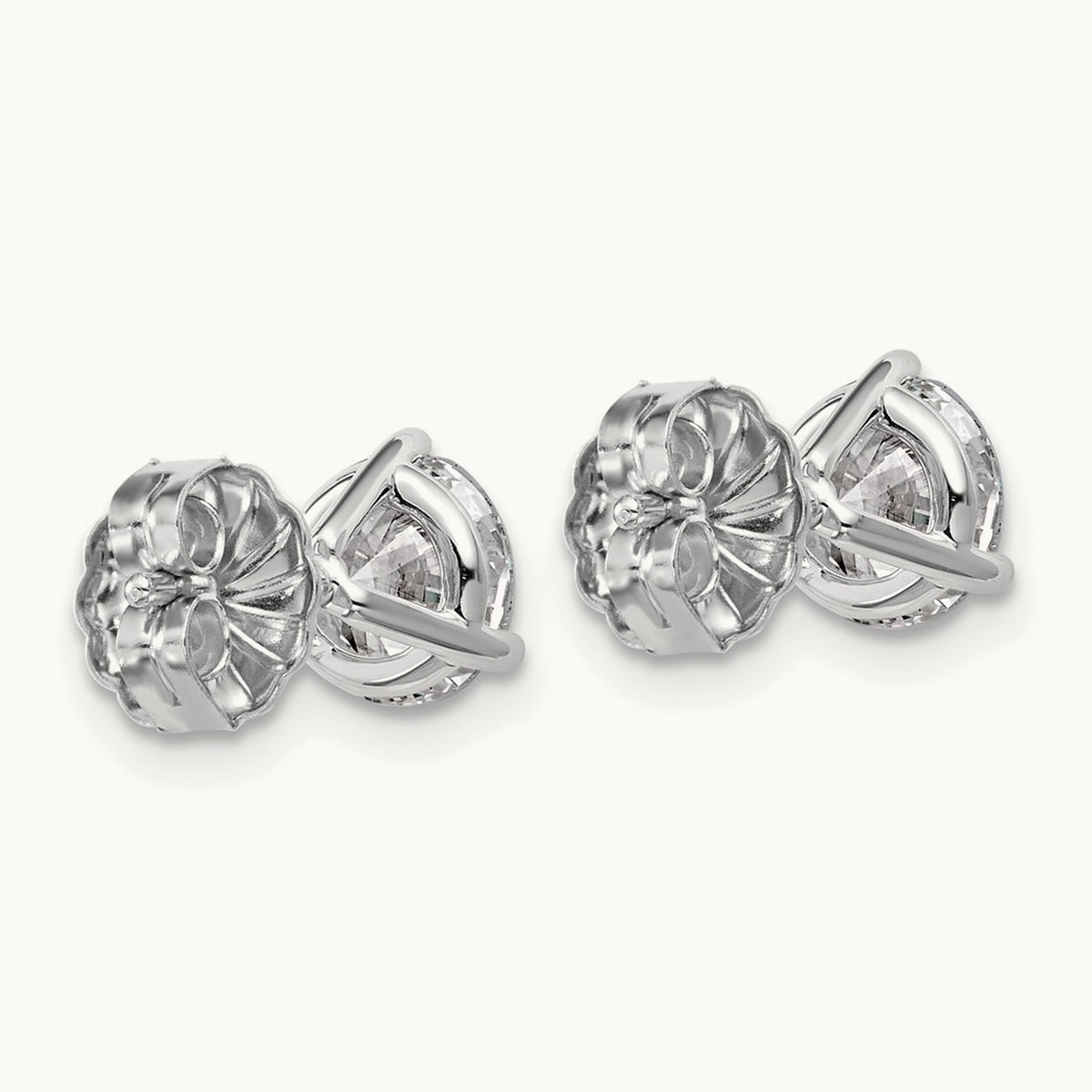 Round Stud Earrings, 0.10-6.00 ct tw Lab-Grown Diamond — 2 ct, 18K White Gold