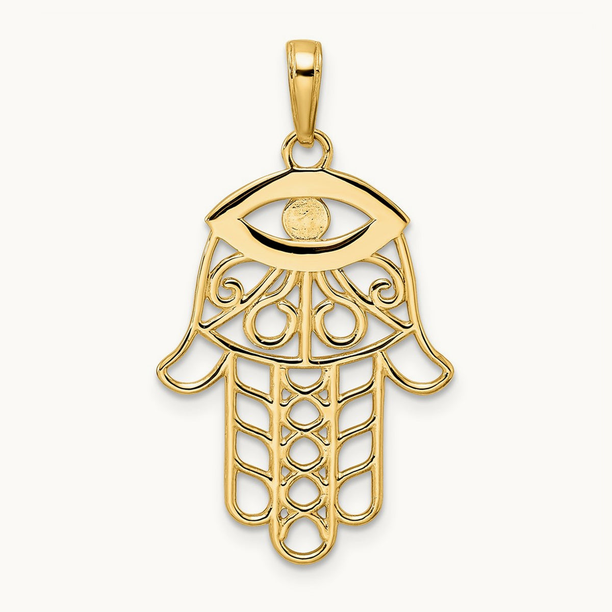 & D/C Evil Eye Hamsa Pendant — 33.22mm