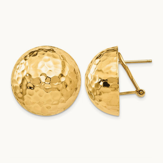 Hammered Omega Back Post Earrings — 22mm