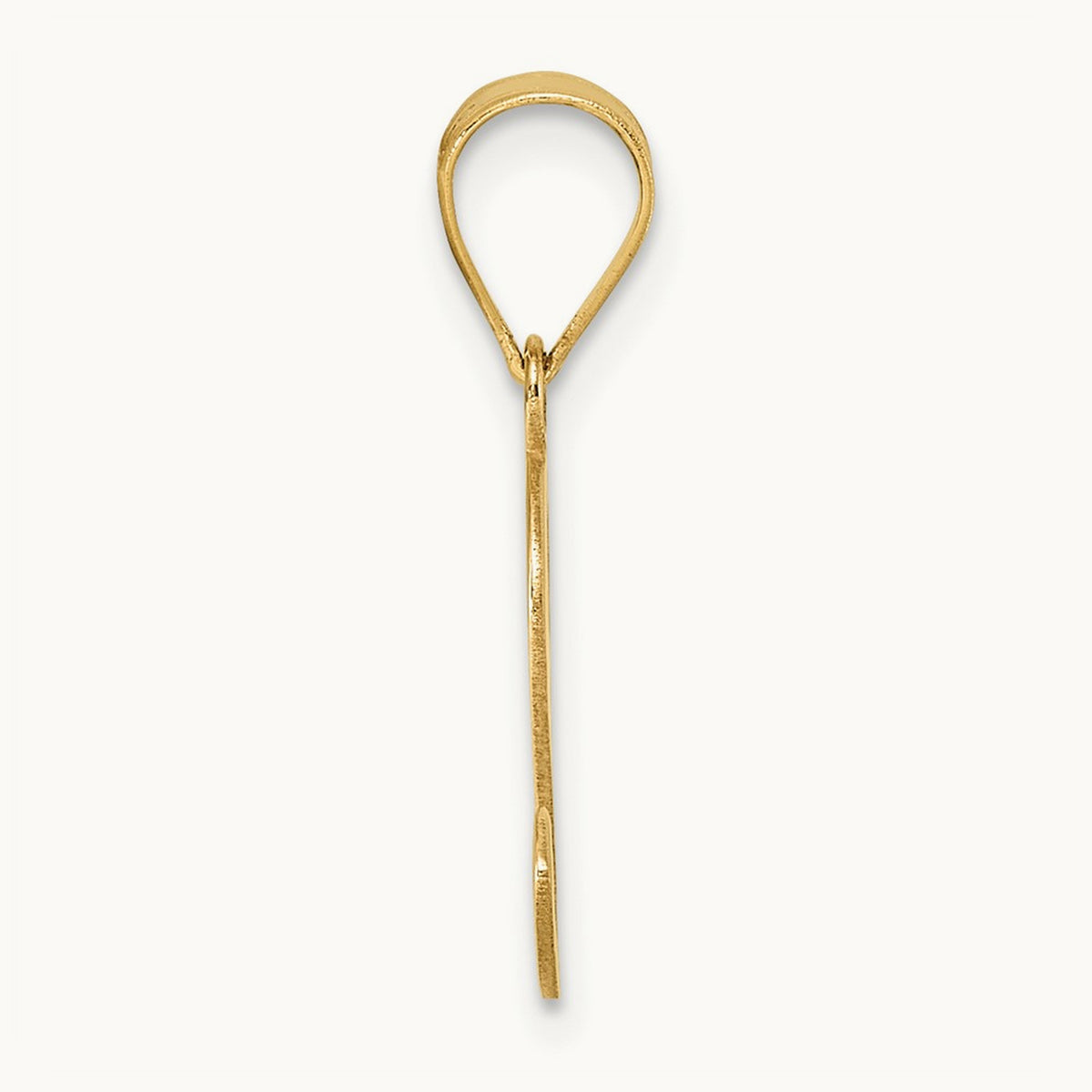 Polished Script Initial Pendant — 14K Yellow Gold, S