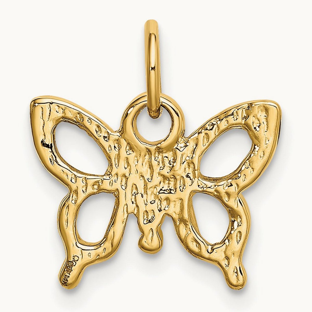 Solid Polished Butterfly Charm, 14K