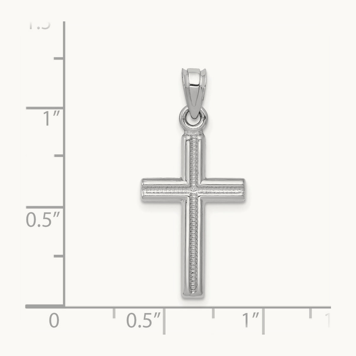 Cross Pendant, 14K White Gold