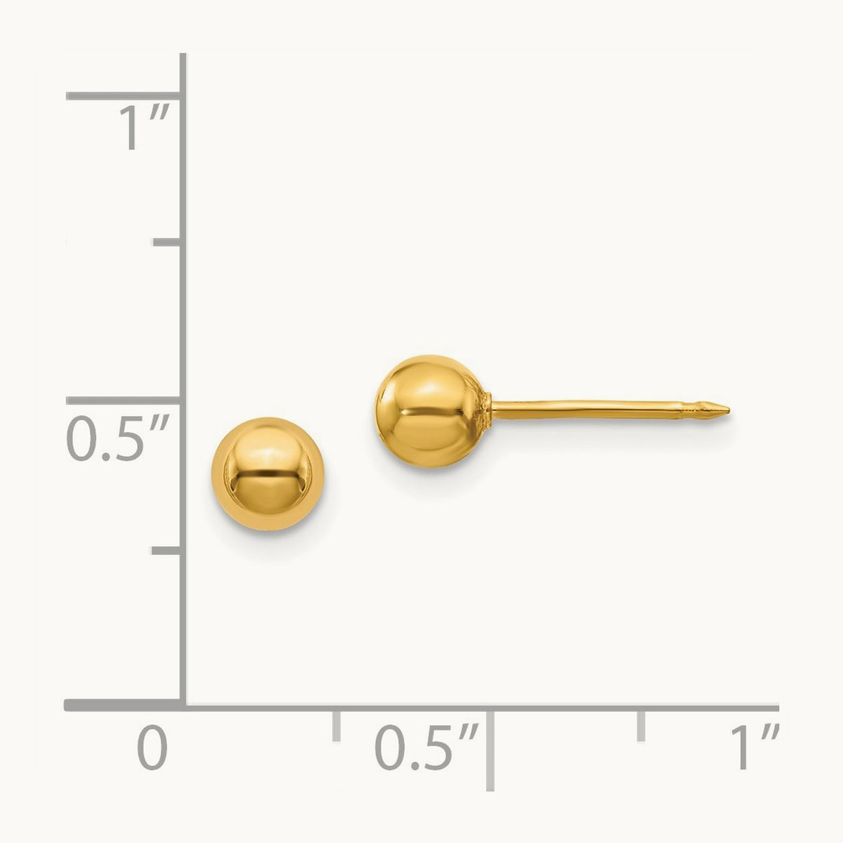 Inverness Ball Post Earrings — 14K Yellow Gold, 5mm