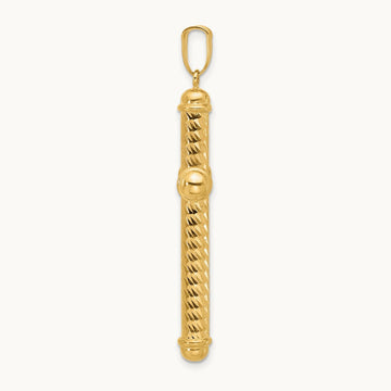 Polished and Diamond-cut Cross Pendant — 14K Yellow Gold