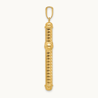Polished and Diamond-cut Cross Pendant — 14K Yellow Gold