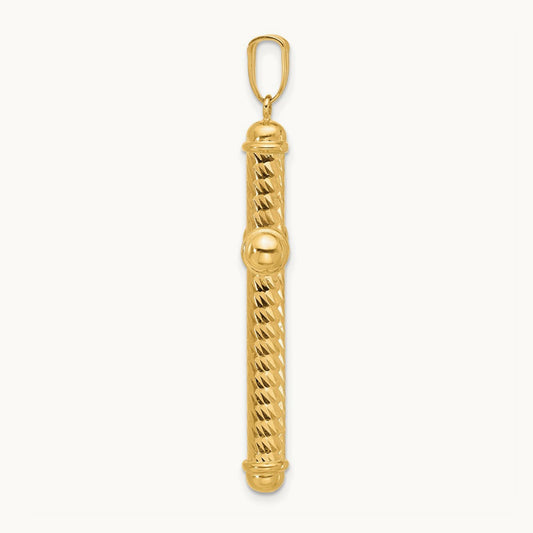 Polished and Diamond-cut Cross Pendant — 14K Yellow Gold