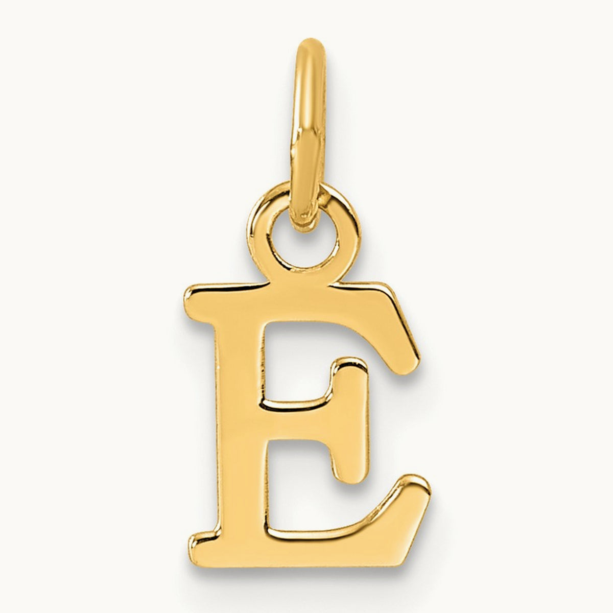 Cutout Letter E Initial Pendant, 14K Yellow Gold