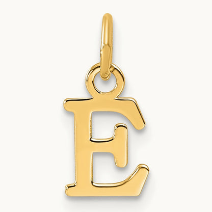 Cutout Letter E Initial Pendant, 14K Yellow Gold