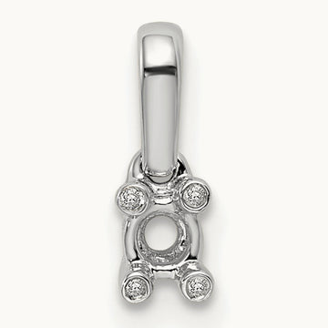 Family Jewelry Genuine Stone & Diamond Set Pendant, 14K White Gold
