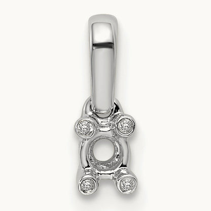 Family Jewelry Genuine Stone & Diamond Set Pendant, 14K White Gold
