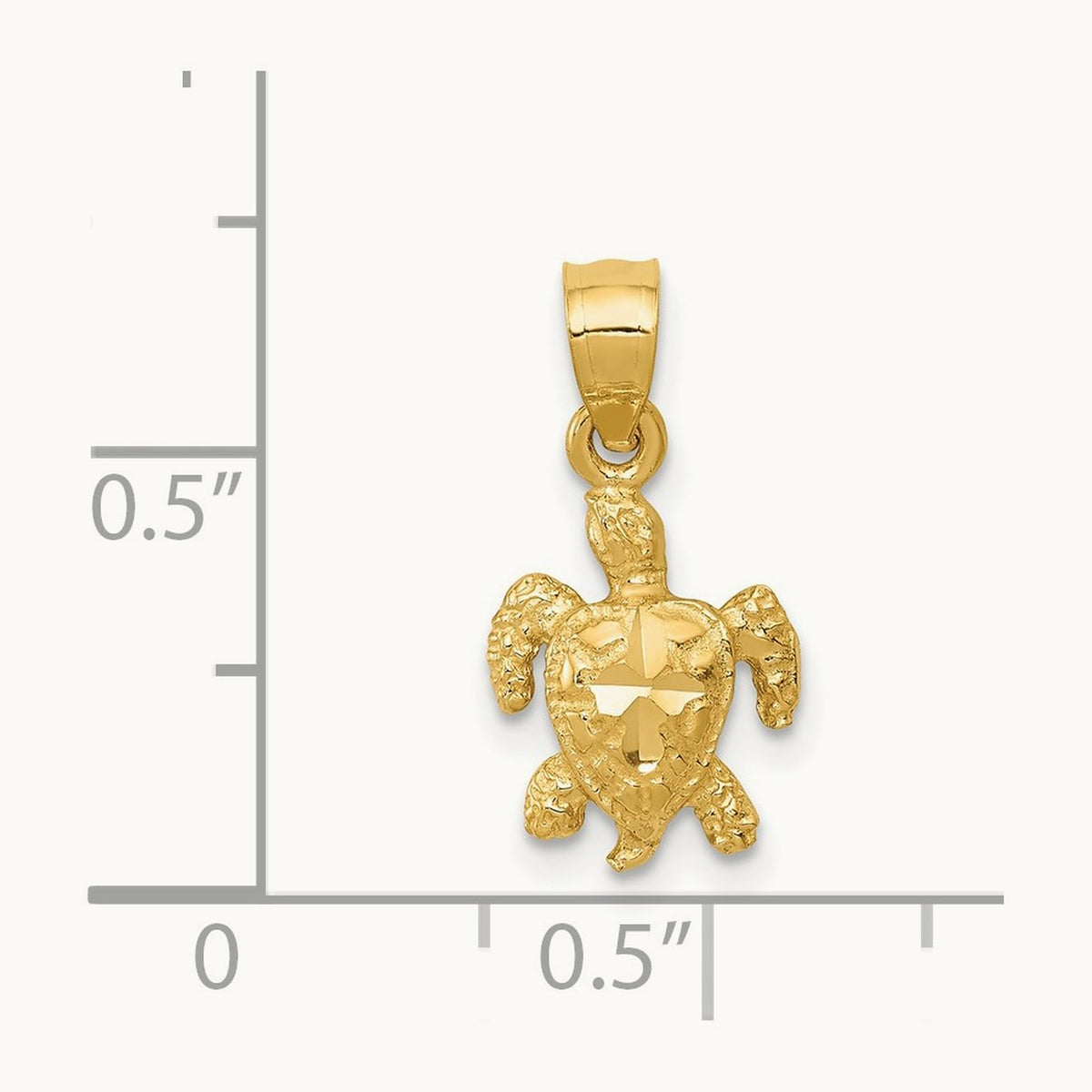 Turtle Pendant, 14K