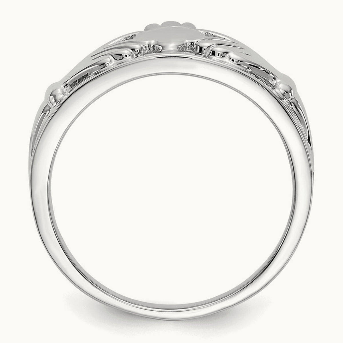 Ladies Claddagh Ring, 14K White Gold