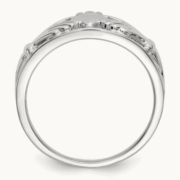 Ladies Claddagh Ring, 14K White Gold