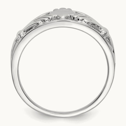 Ladies Claddagh Ring, 14K White Gold