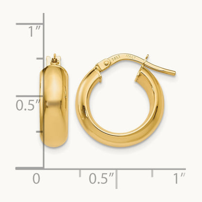 Polished Hoop Earrings, 14K — Leslie's