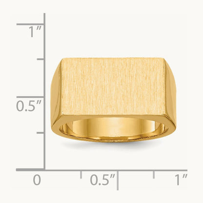 18.0x10. Closed Back Mens Signet Ring, 5mm, 14K