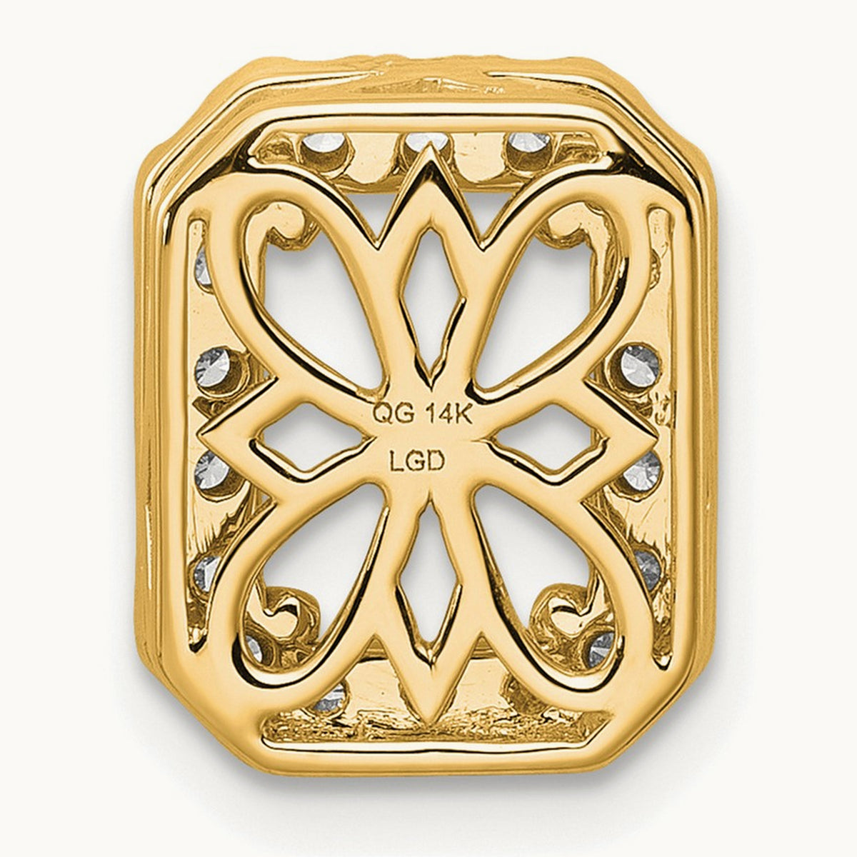 Radiant Halo Chain Slide, 2.50 ct tw Lab-Grown Diamond — 14K Yellow Gold, One Size