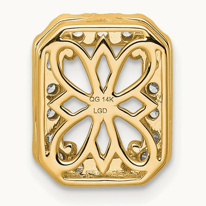 Radiant Halo Chain Slide, 2.50 ct tw Lab-Grown Diamond — 14K Yellow Gold, One Size