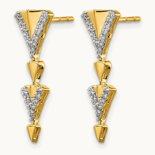 Diamond Fancy Post Dangle Earrings, 14K