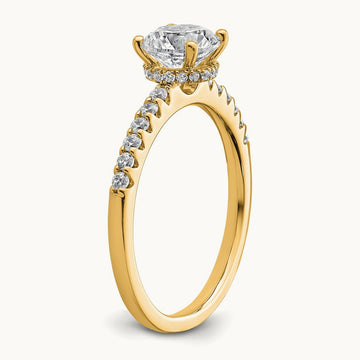 Round Engagement Ring, 1.25-2.75 ct tw Lab-Grown Diamond — 1 1/4 ct, 14K Yellow Gold