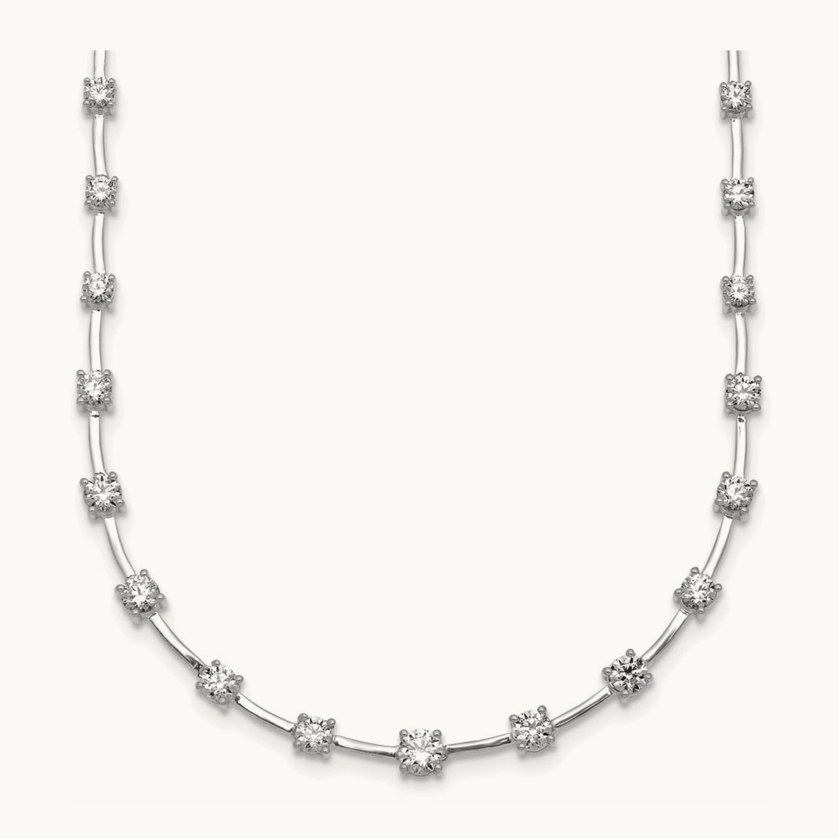Fashion Tennis Necklace, 2.00 ct tw Lab-Grown Diamond — 14K White Gold