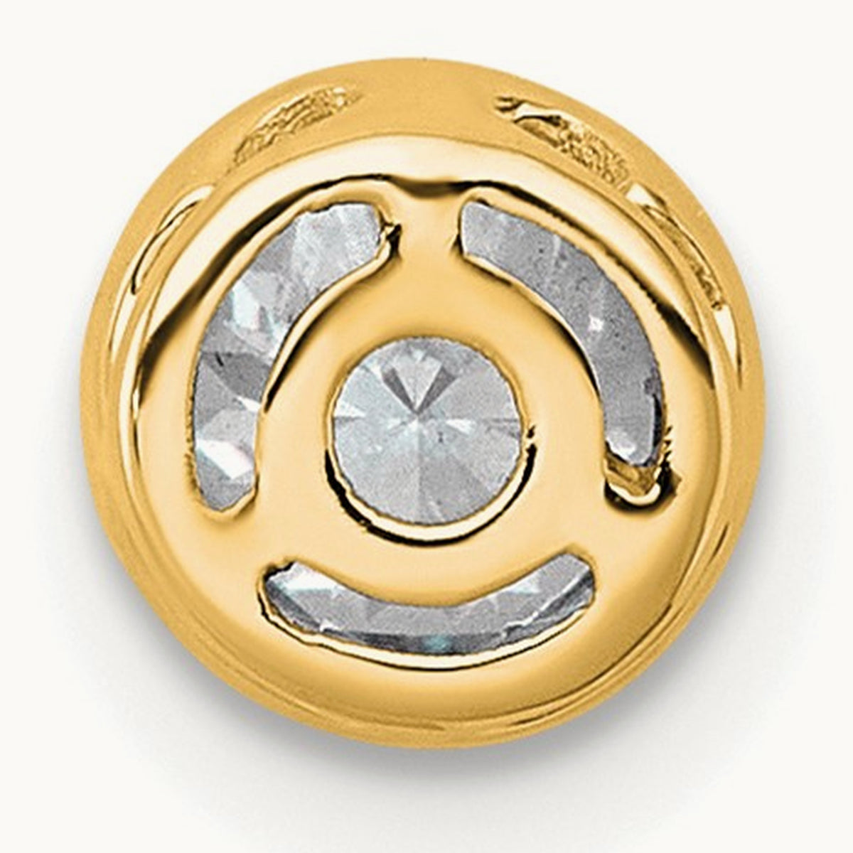 Round Bezel Set Chain Slide Pendant, 0.25-3.00 ct tw Lab-Grown Diamond — 3/8 ct, VS (Best), 14K Yellow Gold