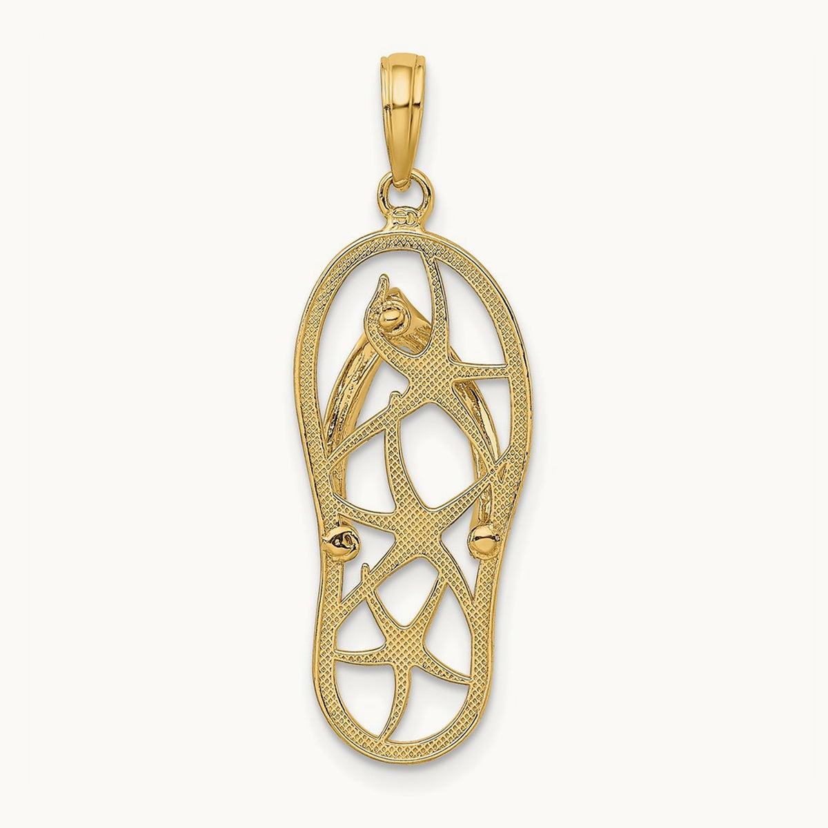 Multi Starfish Flip-Flop Charm, 14K