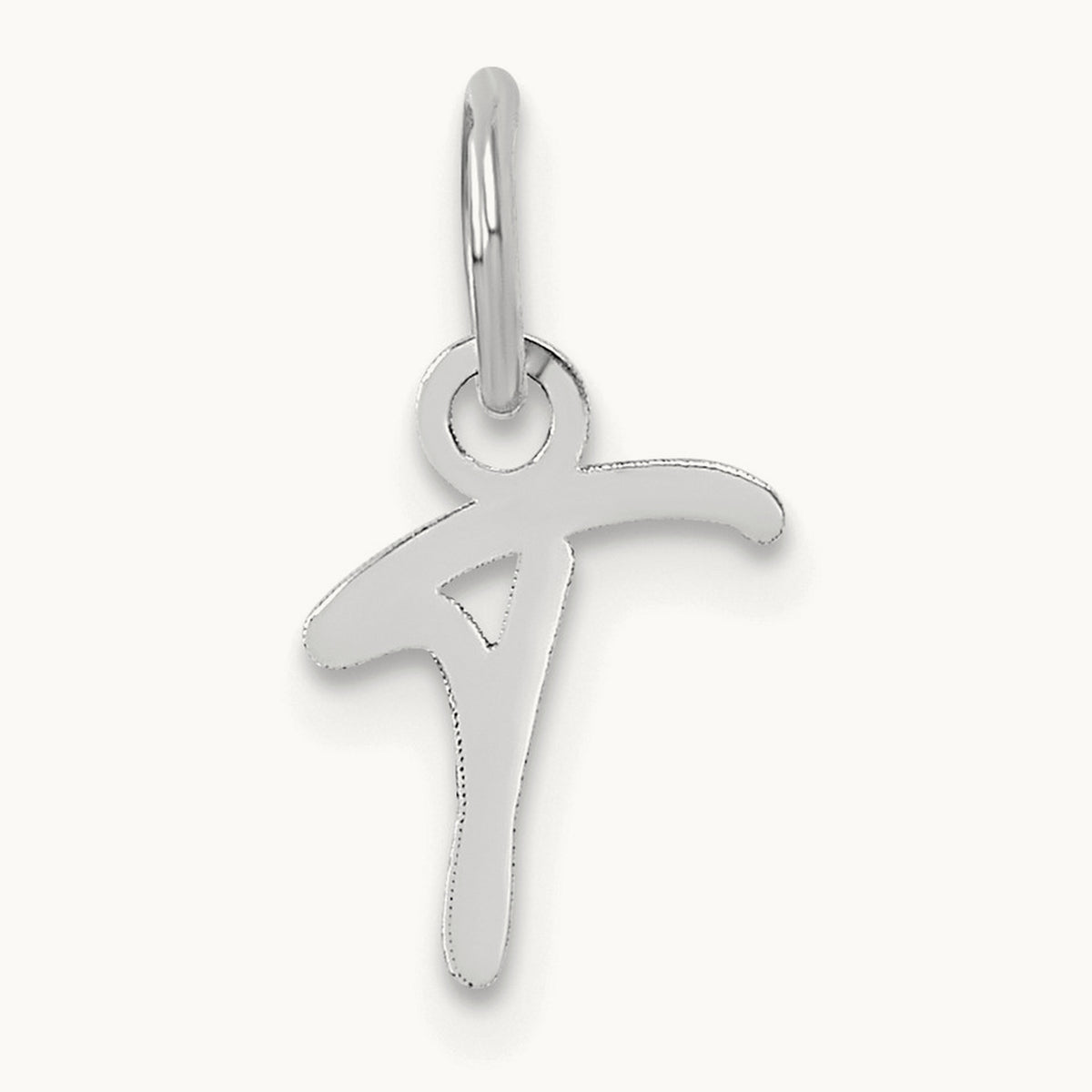 Uppercase Initial Charm — 14K White Gold, T