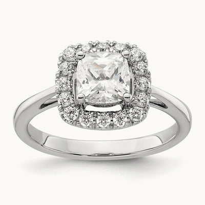 April Birthstone White Sapphire Ring, 0.25 ct tw Lab-Grown Diamond