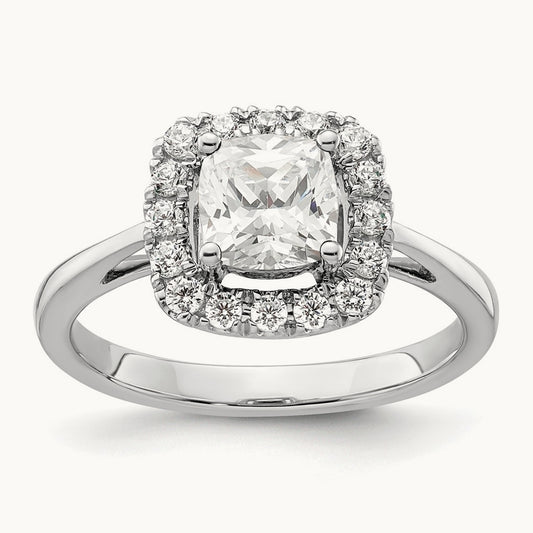 April Birthstone White Sapphire Ring, 0.25 ct tw Lab-Grown Diamond