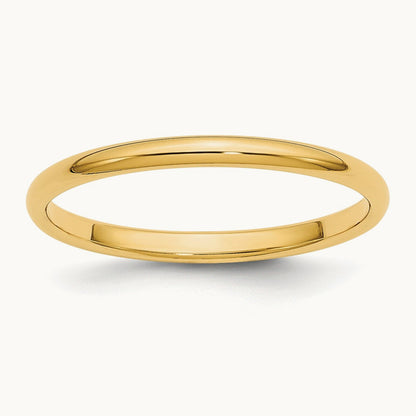 Half Round Band, 2mm, 10K Yellow Gold