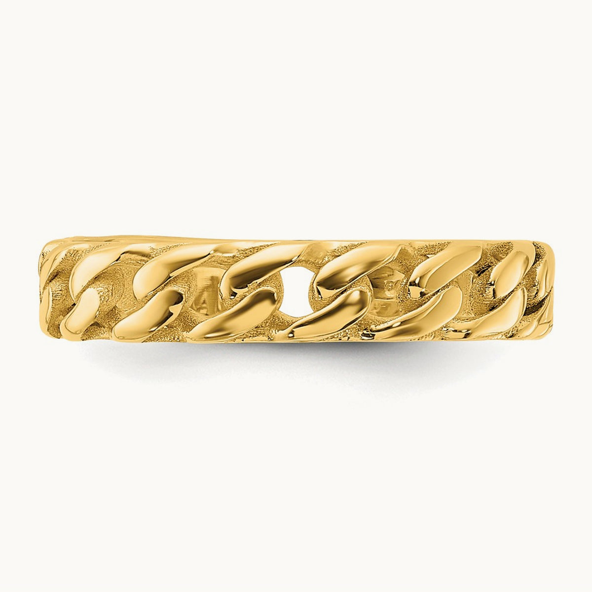 Polished Curb Link Ring — 4mm
