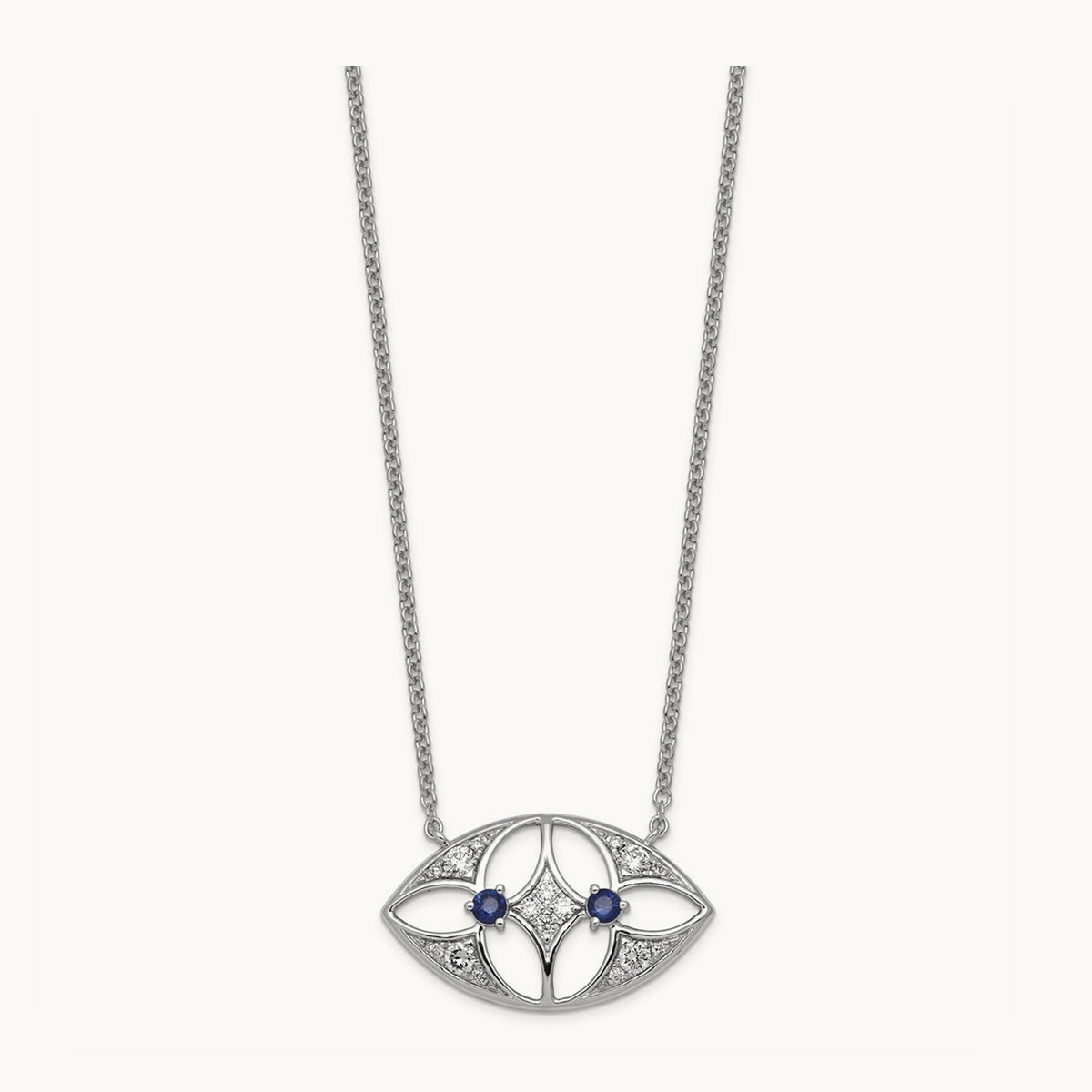 And Sapphire Fashion Necklace, 0.25 ct tw Lab-Grown Diamond