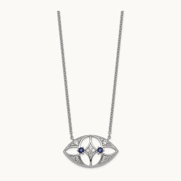 And Sapphire Fashion Necklace, 0.25 ct tw Lab-Grown Diamond