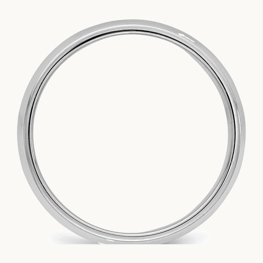 Sterling Silver Rhodium-plated 6mm Half Round Milgrain Band