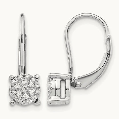 Cluster Leverback Earrings, 0.15 ct tw Lab-Grown Diamond