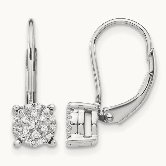Cluster Leverback Earrings, 0.15 ct tw Lab-Grown Diamond