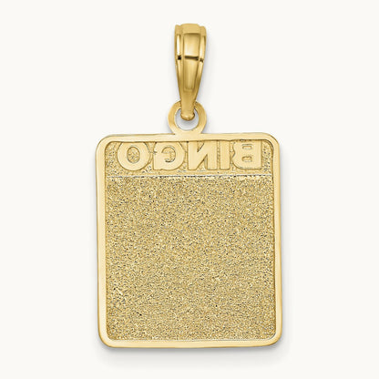 w/ Enamel Bingo Card Charm, 14K
