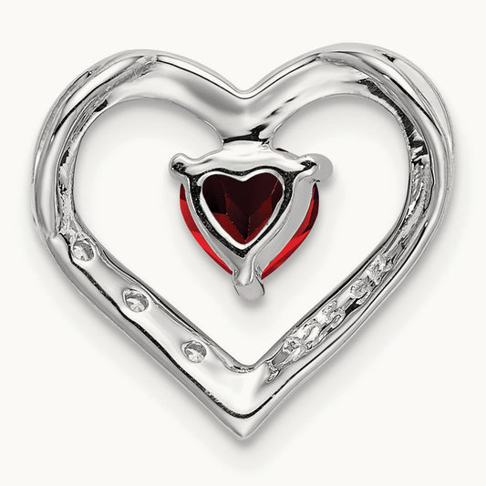 Garnet and Diamond Heart Pendant — photo set