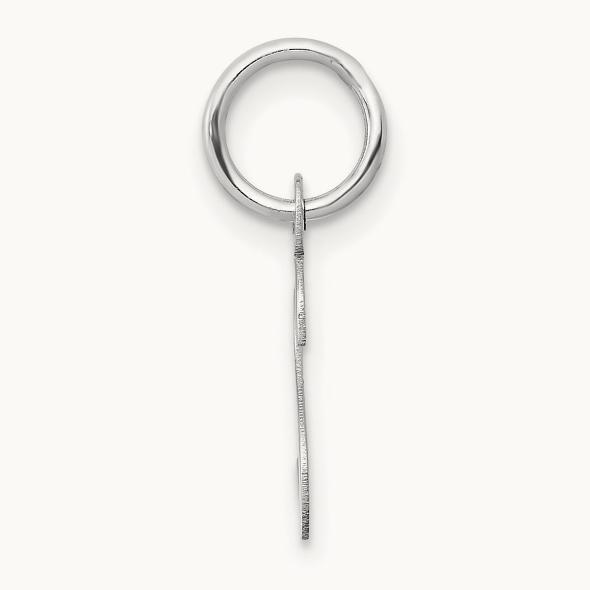 Small Slanted Block Initial Charm — 14K White Gold, S