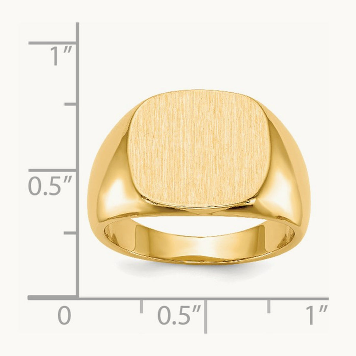 15.0 x13. Closed Back Mens Signet Ring, 5mm, 14K