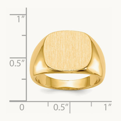 15.0 x13. Closed Back Mens Signet Ring, 5mm, 14K