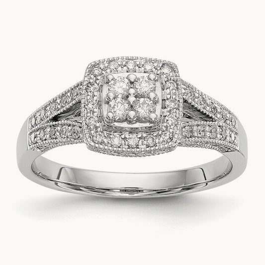 Cluster Engagement Ring, 0.50 ct tw Lab-Grown Diamond