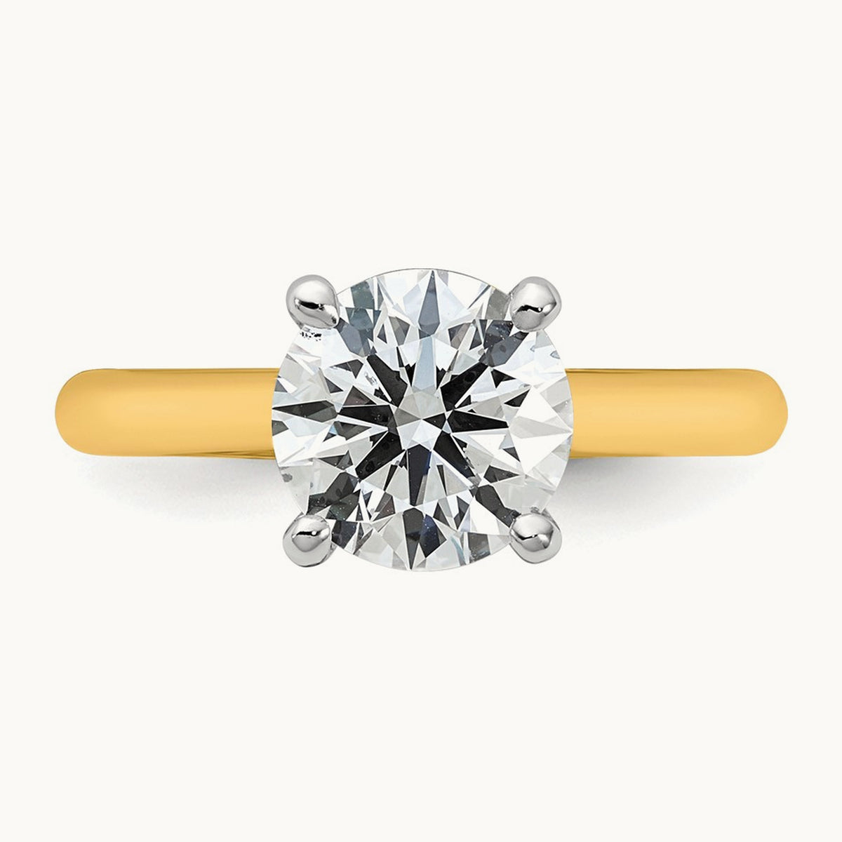Round 8X Ring, 2.00 ct tw Lab-Grown Diamond — 14K Two-Tone