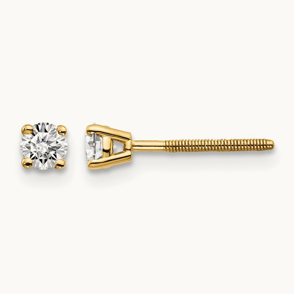 Round Diamond Stud Earrings — 14K Yellow Gold, 0.26 ct tw